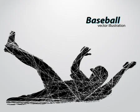 Silhouette of a baseball player Stock Illustration