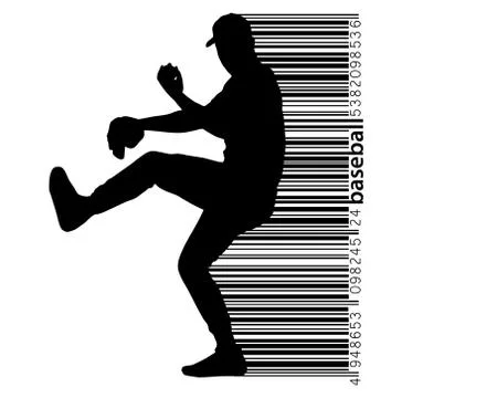 Silhouette of a baseball player Stock Illustration