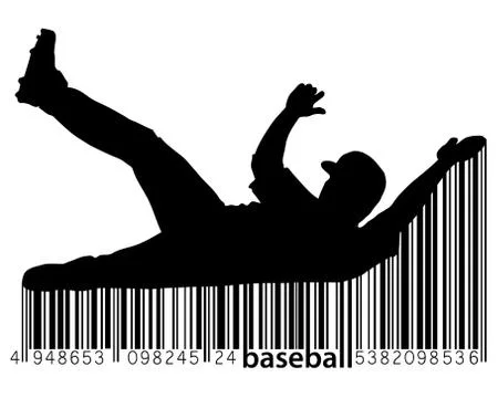 Silhouette of a baseball player Stock Illustration