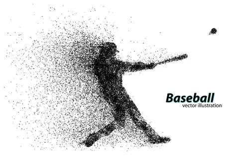 Silhouette of a baseball player from particle. Stock Illustration