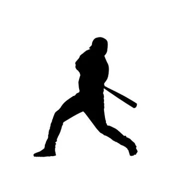 Silhouette of baseball player Stock Photos