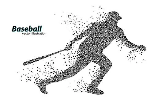 Silhouette of a baseball player from triangle. Stock Illustration