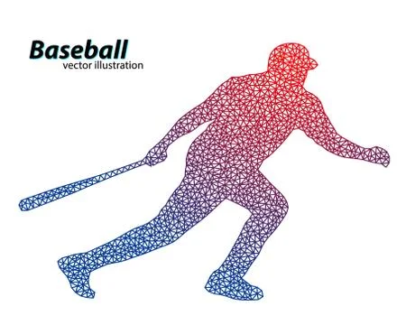 Silhouette of a baseball player from triangle. Stock Illustration