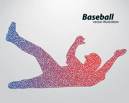Silhouette of a baseball player from triangle. Stock Illustration