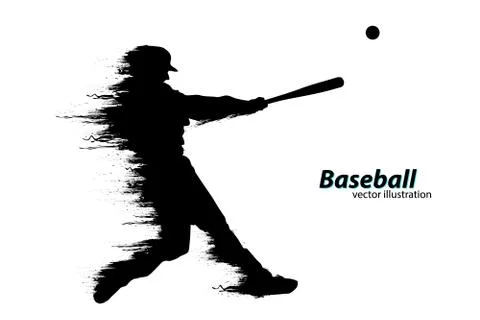 Silhouette of a baseball player. Vector illustration Stock Illustration