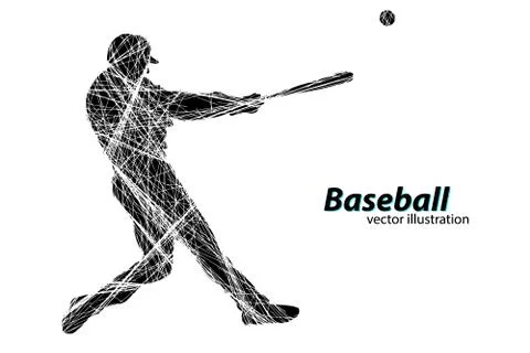 Silhouette of a baseball player. Vector illustration Stock Illustration