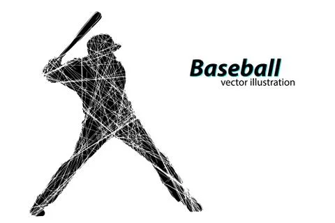 Silhouette of a baseball player. Vector illustration Stock Illustration