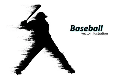 Silhouette of a baseball player. Vector illustration Stock Illustration
