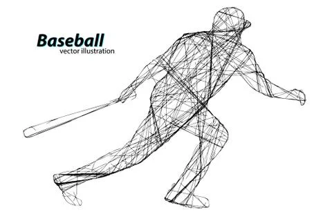 Silhouette of a baseball player. Vector illustration Stock Illustration