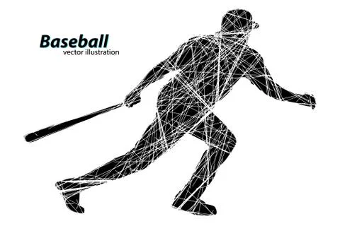 Silhouette of a baseball player. Vector illustration Stock Illustration