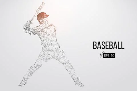 Silhouette of a baseball player. Vector illustration. Stock Illustration