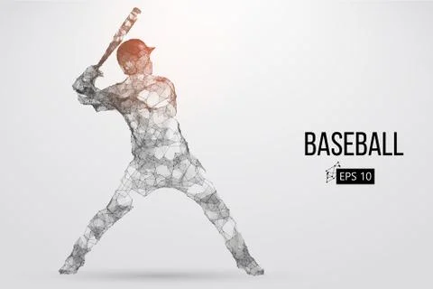 Silhouette of a baseball player. Vector illustration. Stock Illustration