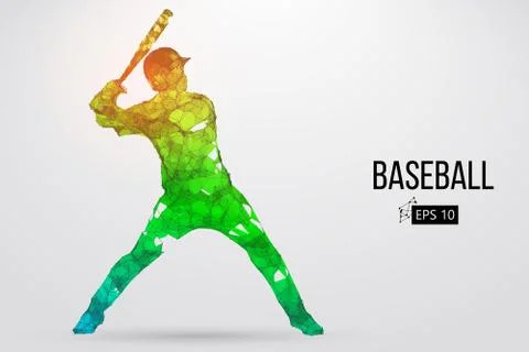 Silhouette of a baseball player. Vector illustration. Stock Illustration