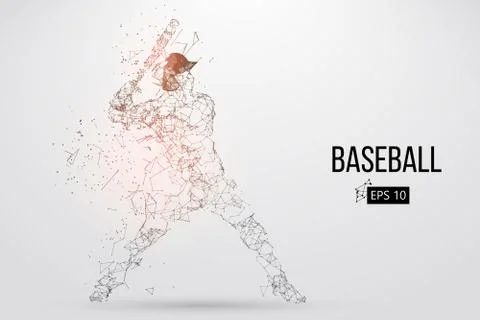 Silhouette of a baseball player. Vector illustration. Illustrazione stock