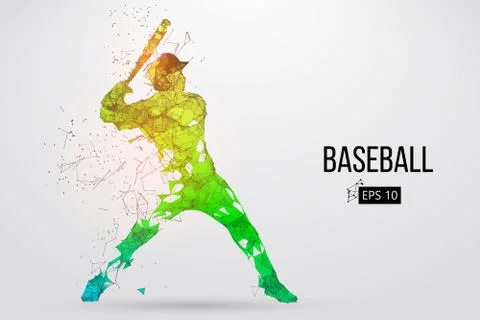 Silhouette of a baseball player. Vector illustration. Stock Illustration