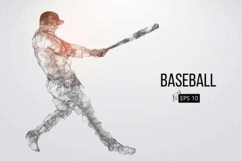 Silhouette of a baseball player. Vector illustration. Illustrazione stock
