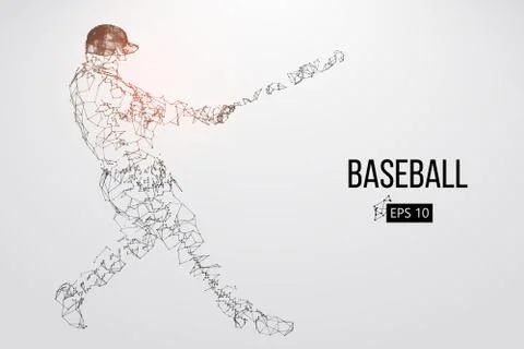 Silhouette of a baseball player. Vector illustration. Illustrazione stock