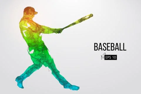 Silhouette of a baseball player. Vector illustration. Stock Illustration