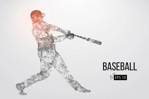 Silhouette of a baseball player. Vector illustration. Stock Illustration