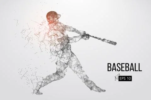 Silhouette of a baseball player. Vector illustration. Stock Illustration
