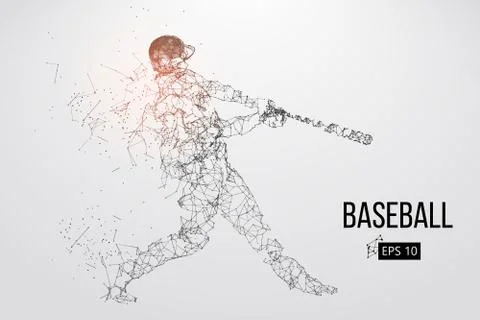 Silhouette of a baseball player. Vector illustration. Stock Illustration