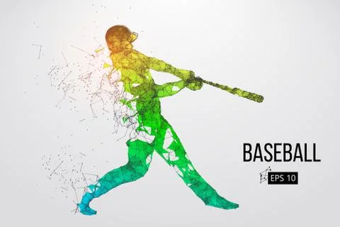 Silhouette of a baseball player. Vector illustration. Stock Illustration
