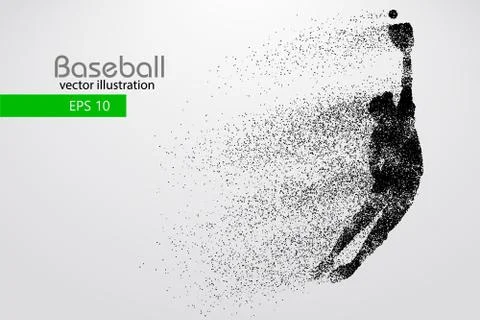 Silhouette of a baseball player. Vector illustration. Stock Illustration