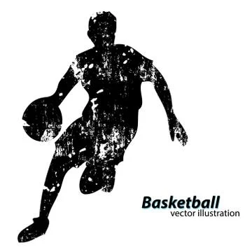 Silhouette of a basketball player. Illustrazione stock