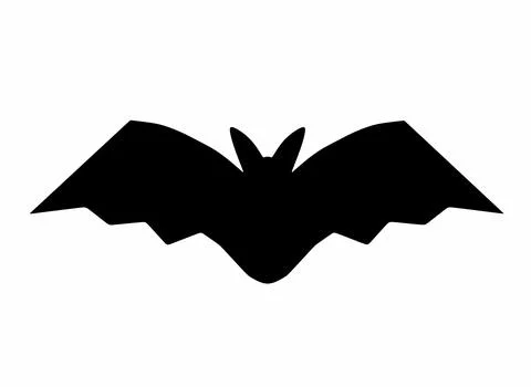 Silhouette of a bat on a white background 3d-rendering 스톡 일러스트