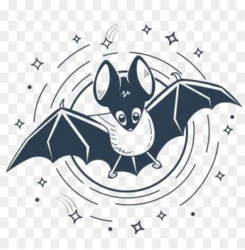 Silhouette of bats night Stock Illustration
