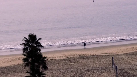 Silhouette on the beach Stock Footage 70106469