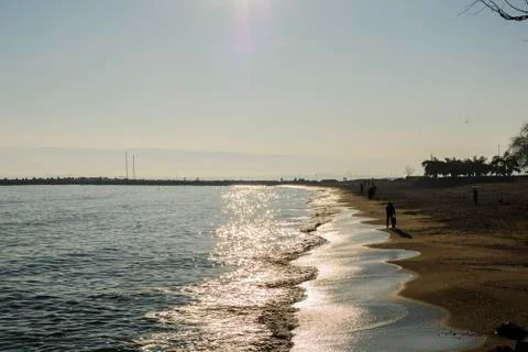 Silhouette on the beach Foto stock