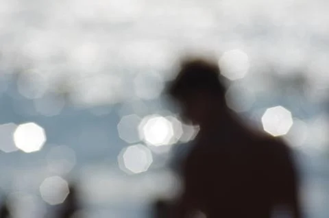 A silhouette by the beach Foto stock