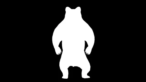 Silhouette of a bear. Alpha channel. Alpha matte. FullHD. Stock Footage 95677042