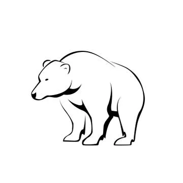 Silhouette bear Stock Illustration