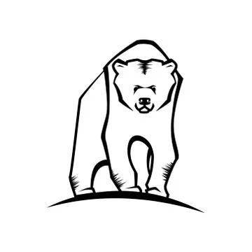 Silhouette bear Stock Illustration