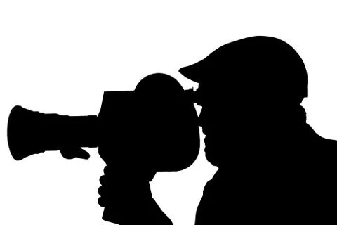 Silhouette of a bearded man in the side. Stock Illustration