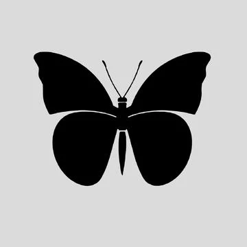 Silhouette of beautiful butterfly logo vector icon Illustrazione stock
