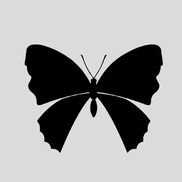 Silhouette of beautiful butterfly logo vector icon Illustrazione stock
