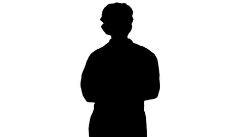 Silhouette Beautiful doctor is talking while walking. Illustrazione stock
