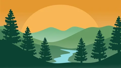 Silhouette of a beautiful forest view Stock Footage 327186692