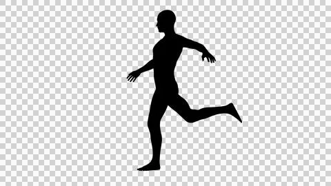 Silhouette of a beautiful young athletic man preparing to kick, transparent.. Stock Illustration