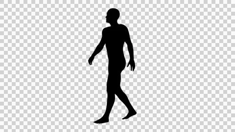 Silhouette of a beautiful young athletic man ACTIVITY, transparent backgrou.. Stock Illustration