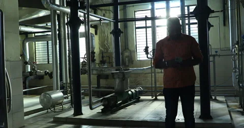 Silhouette in Beer Factory Stock Footage 293174178