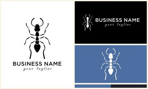 Silhouette beetle insect ant template Illustration
