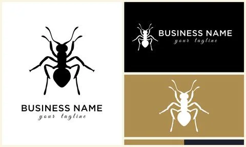 Silhouette beetle insect ant template Illustration