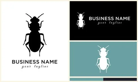 Silhouette beetle insect ant template Illustration