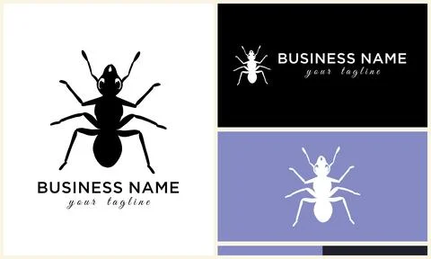 Silhouette beetle insect ant template Stock Illustration