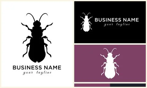 Silhouette beetle insect ant template Stock Illustration