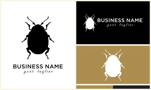 Silhouette beetle insect ant template Illustration